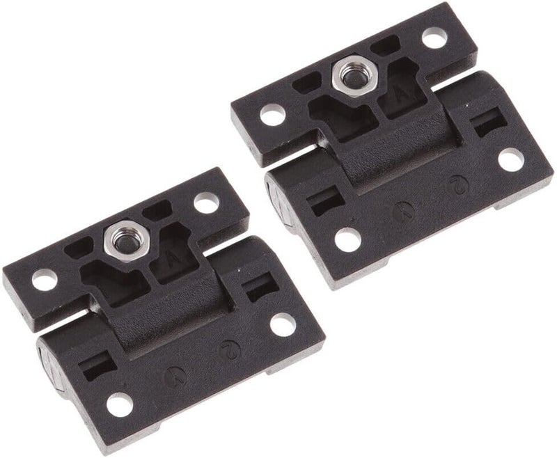 LinaLife 2pcs Adjustable Position Control Torque Hinge 4 Holes for 43mmx36mm Plastic Torque Position Control E6-10-301-20 Series Hinge Black Door Hinges - Image 4